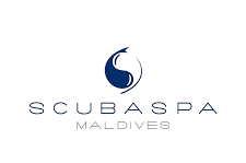 Scubaspa Maldives logo on a white background